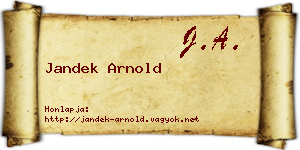 Jandek Arnold névjegykártya