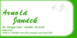 arnold jandek business card
